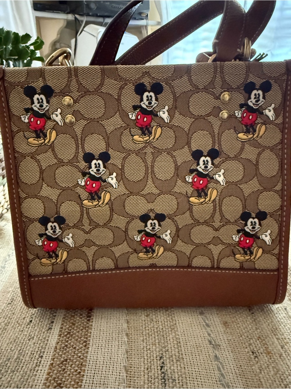 Coach Disney Signature C jacquard Signature Mickey Mouse tote NWT